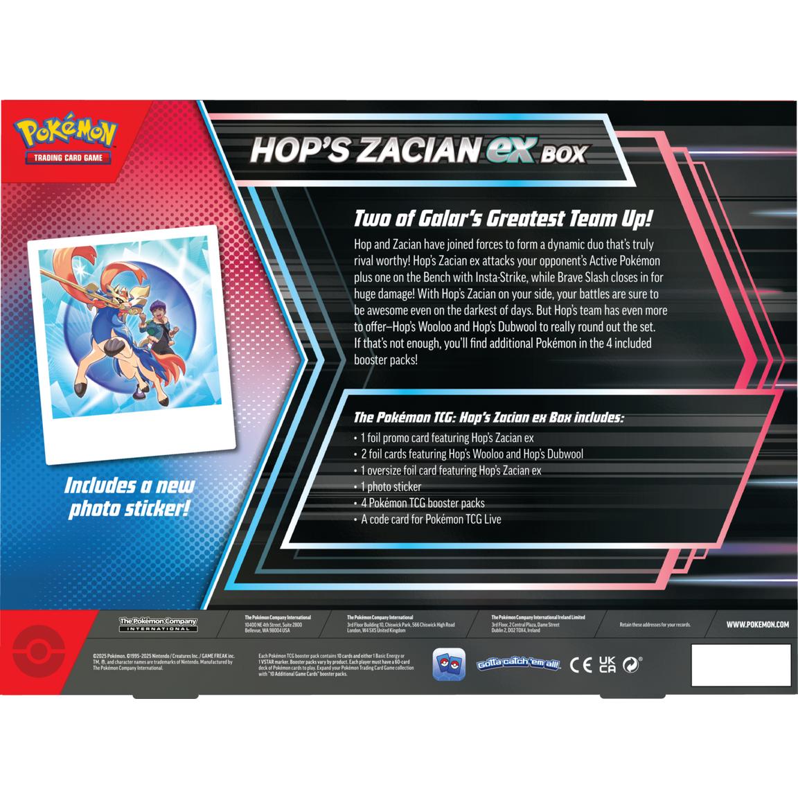 (Pre Order 3/28/25) Pokemon Scarlet & Violet Hop's Zacian ex Box SHIPS ON ARRIVAL